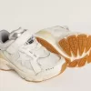Junior Lightstar in wit leer en mesh met witte leren ster