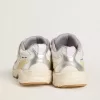 Junior Lightstar in wit leer en mesh met witte leren ster