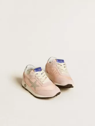 Junior Marathon in roze nylon met opgedrukte ster en leren hielstuk