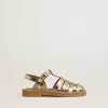 Junior Maxime sandalen van goudkleurig metallic leer