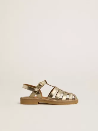 Junior Maxime sandalen van goudkleurig metallic leer