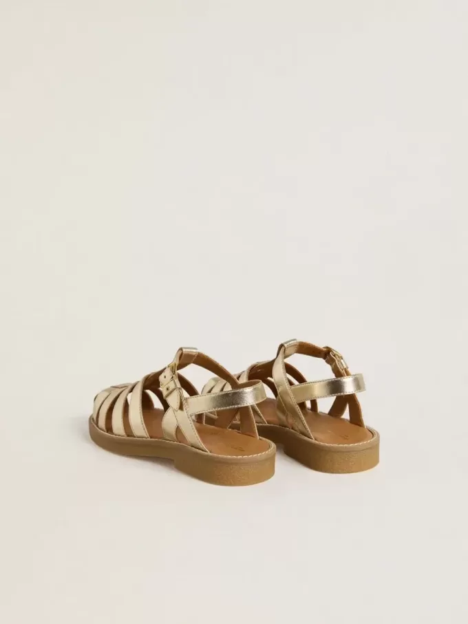 Junior Maxime sandalen van goudkleurig metallic leer