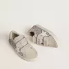 Junior Old School in zilver en roze glitter met witte leren ster