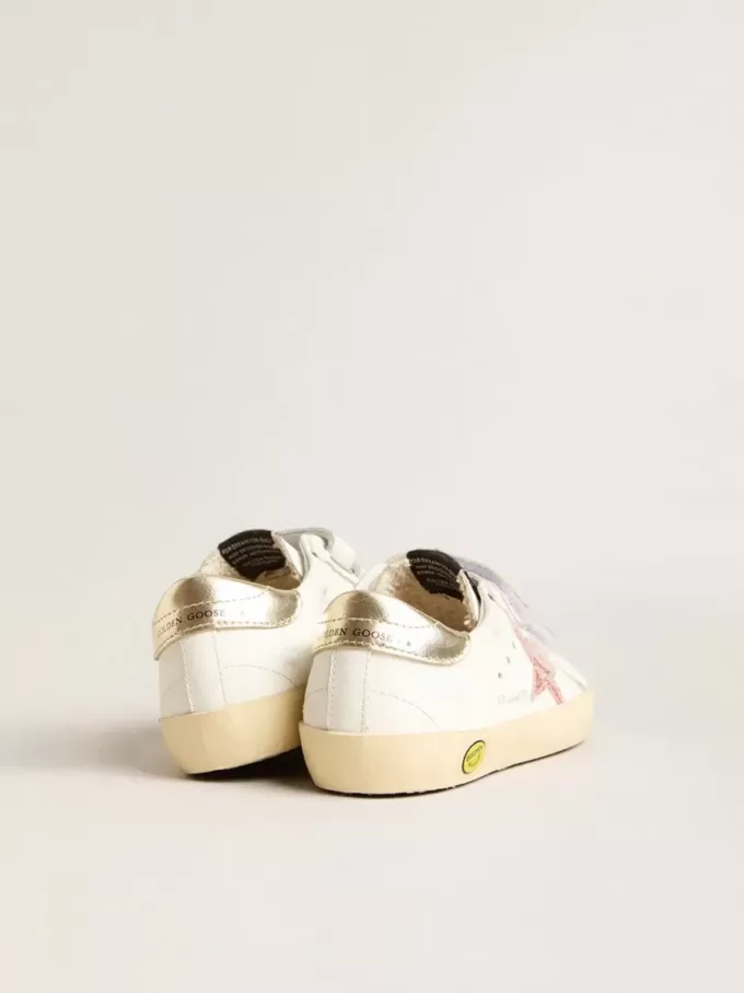 Junior Old School met metallic perzikkleurige leren ster