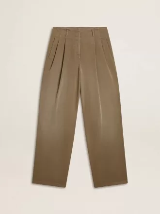 Kaki katoenen broek voor dames