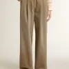 Kaki katoenen broek voor dames