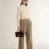 Kaki katoenen broek voor dames
