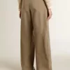Kaki katoenen broek voor dames