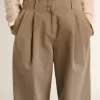 Kaki katoenen broek voor dames