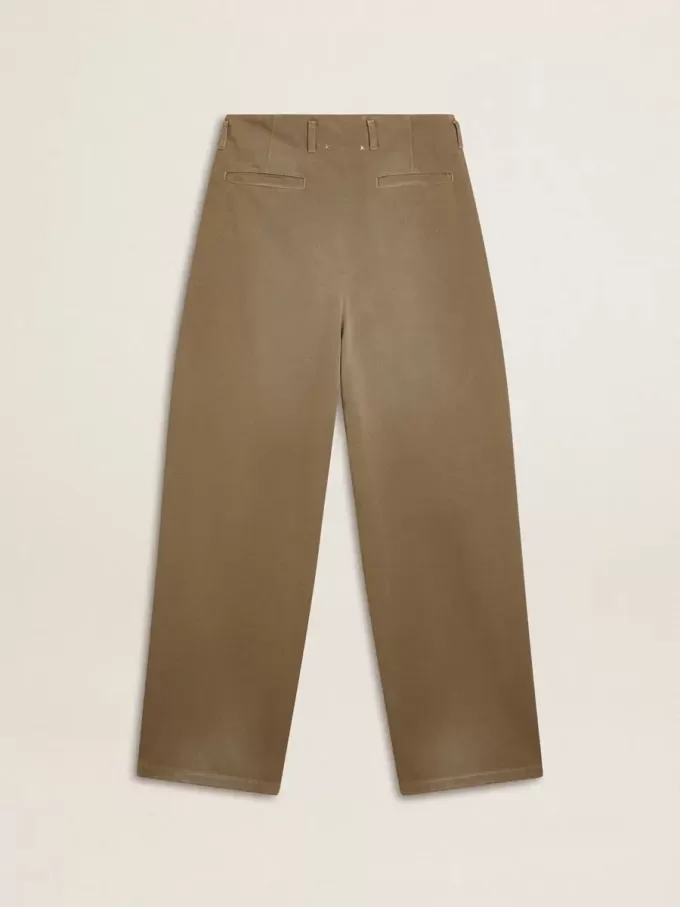 Kaki katoenen broek voor dames