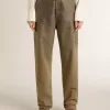 Kaki katoenen damesbroek met kleurverloop en Swarovski-effect