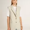 Kaki wollen vestjas voor dames
