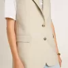 Kaki wollen vestjas voor dames