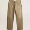 Katoenen broek voor dames met distressed-effect