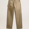 Katoenen broek voor dames met distressed-effect