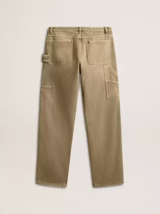 Katoenen broek voor dames met distressed-effect