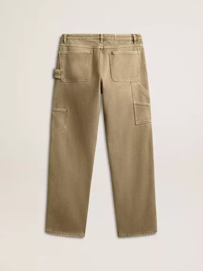 Katoenen broek voor dames met distressed-effect