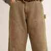 Katoenen broek voor dames met distressed-effect