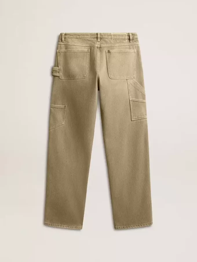 Katoenen broek voor dames met distressed-effect