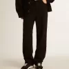 Katoenen denim broek voor dames met kristallen en stenen versiering
