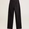 Katoenen denim broek voor dames met kristallen en stenen versiering