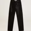 Katoenen denim broek voor dames met kristallen versiering met schaduweffect