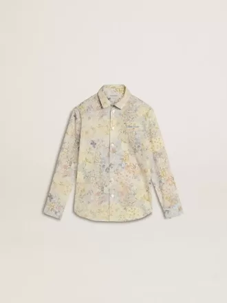 Katoenen meisjesshirt met veelkleurige bloemenprint