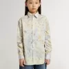 Katoenen meisjesshirt met veelkleurige bloemenprint