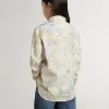 Katoenen meisjesshirt met veelkleurige bloemenprint