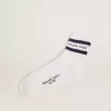 Katoenen sokken met distressed afwerking, blauwe strepen en logo