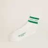 Katoenen sokken met distressed afwerking, groene strepen en logo
