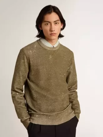 Katoenen sweatshirt in beukenkleur met vintage-effect