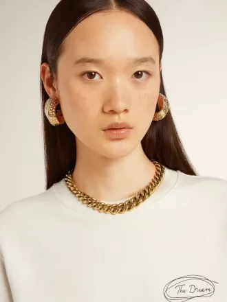 Ketting in antiek goud met aflopende ketting en stervormige sluiting
