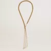 Ketting met antiek goudkleurige kettingen met parels