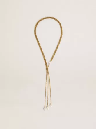 Ketting met antiek goudkleurige kettingen met parels
