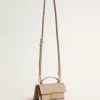 Kleine Venezia-tas in beige leer met gouden details