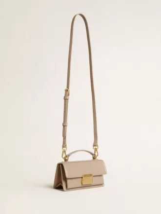 Kleine Venezia-tas in beige leer met gouden details