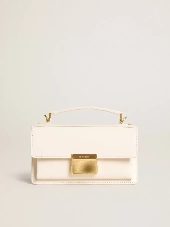 Kleine Venezia-tas in botergeel leer met gouden details