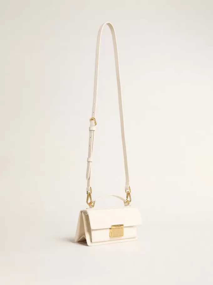 Kleine Venezia-tas in botergeel leer met gouden details