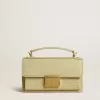 Kleine Venezia-tas in lichtgroen pythonleer met gouden details