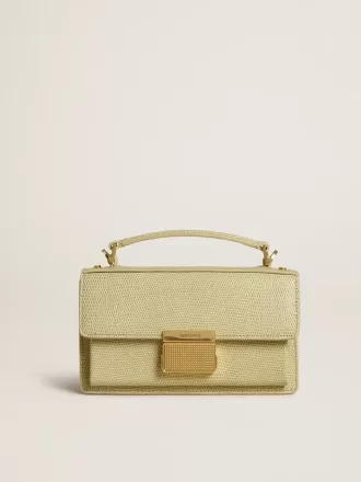 Kleine Venezia-tas in lichtgroen pythonleer met gouden details