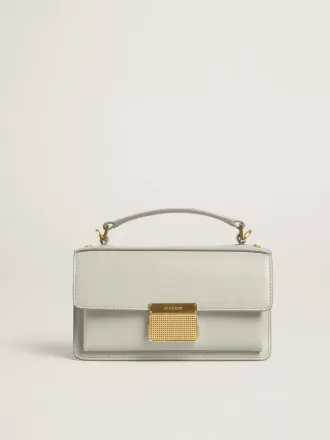 Kleine Venezia-tas in mineraalgrijs leer met gouden details