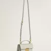 Kleine Venezia-tas in mineraalgrijs leer met gouden details
