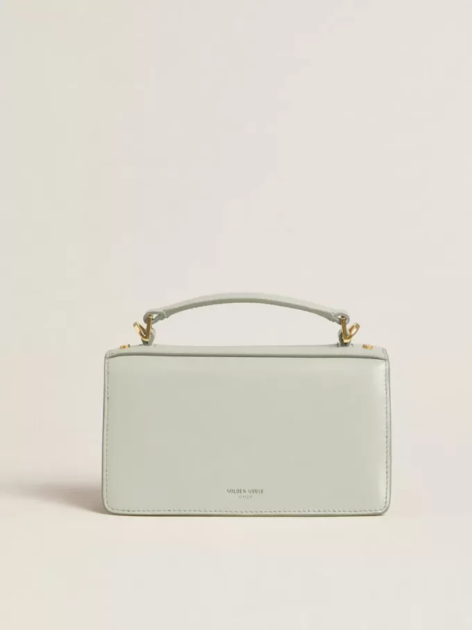 Kleine Venezia-tas in mineraalgrijs leer met gouden details