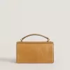 Kleine Venezia-tas in tabakskleurig leer met gouden details