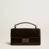 Kleine Venezia-tas in zwart metallic leer met zwarte details