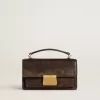 Kleine Venezia-tas van donkerbruin leer met gouden gesp