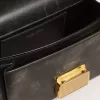 Kleine Venezia-tas van donkerbruin leer met gouden gesp