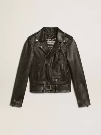 Leren motorjack voor dames