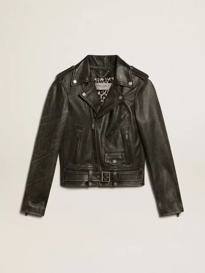 Leren motorjack voor dames